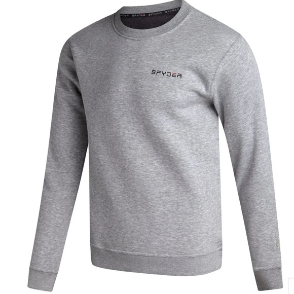 Spyder Men’s Light Grey Fleece Crew Neck Sweatshirt Size XLarge NWT - Picture 4 of 12
